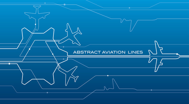 Abstract airport white lines composition, transportation background, vector design aviation wallpaper