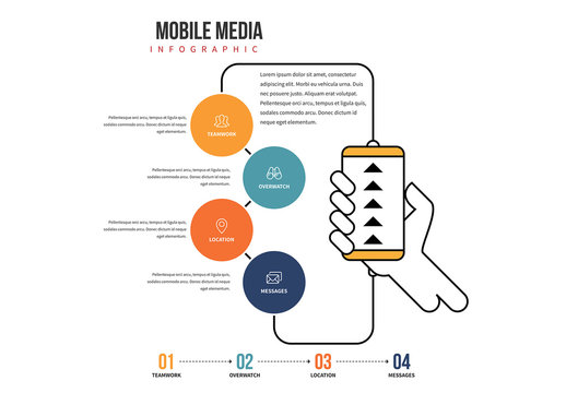 Flat Mobile Media Infographic