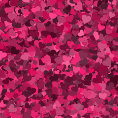 Abstract background with heart shapes on pink