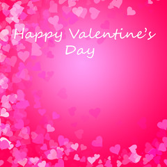 Abstract background with heart shapes on pink for Valentines