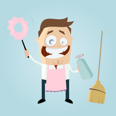 clipart of a cleaning man