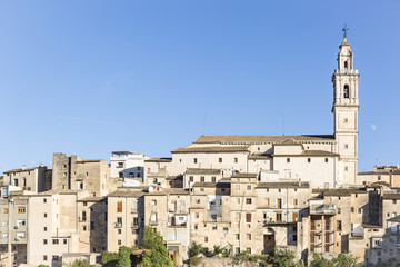Naklejka premium a view of Bocairent town and the Asunción de Nuestra Señora parish church, Province of Valencia, Spain