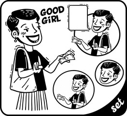 One more please girl pays set