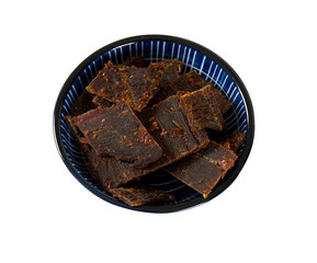 beef jerky isolated on white