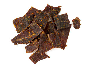 beef jerky isolated on white