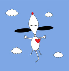 Happy Valentine's day background with the hearts and dog