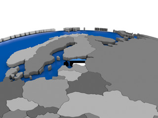 Estonia on 3D globe