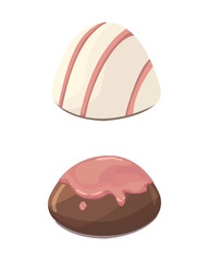chocolate colorful candies isolated vector illustration