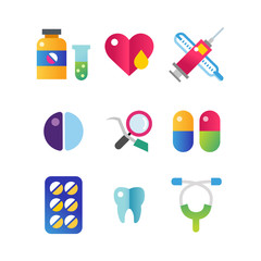 Medicine vector icons set.
