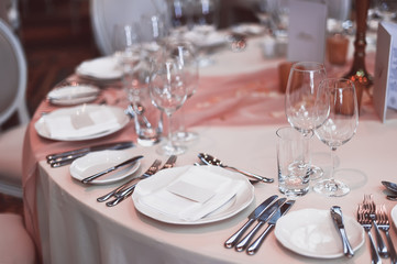 Serving holiday table. weding concept