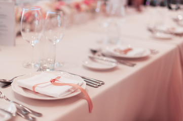 Serving holiday table. weding concept