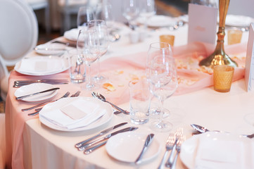 Serving holiday table. weding concept