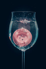 Knopf im Glaß rosa