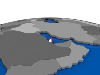 Qatar on 3D globe