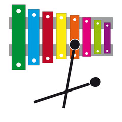 Xylophone on white background