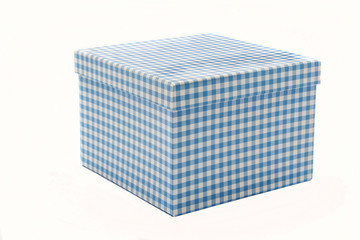 Decorative cardboard box on white background