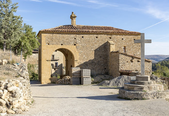 San Roque Hermitage in Mirambel town, province of Teruel, Aragon, Spain