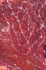 Raw red meat close-up