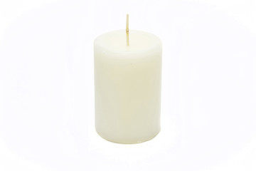 Fototapeta na wymiar Relaxing aromatic candles for spa on white background