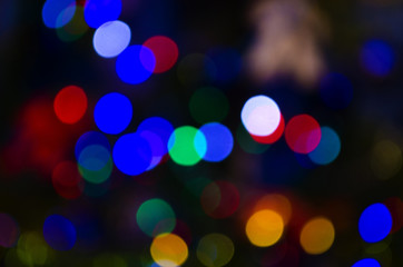 bokeh lights on black background