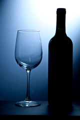 Bottle and wine glass