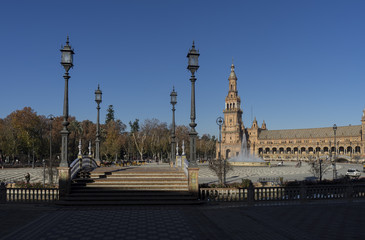 Fototapeta na wymiar monumental plaza de España de Sevilla, Andalucía