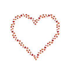 красный контур сердца на белом фоне, векторная иллюстрация