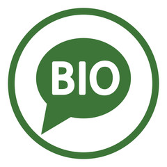 bio sign character biology emblem label word bubble dialog icon simple in circle