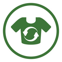 eco wear t-shirt green simple icon in circle