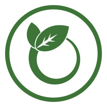 recicle arrow leaves bio eco sign simple icon incircle