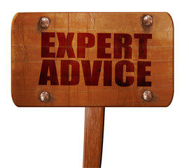 expert advice, 3D rendering, text on wooden sign