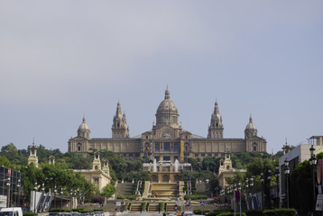 Fototapeta na wymiar View of the National Arts Museum in Barcelona, Spain.