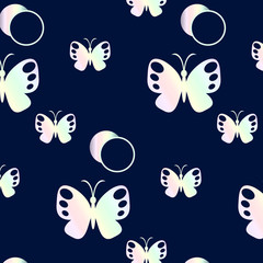 орнамент из перламутровых бабочек, векторная иллюстрация