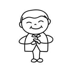 hand drawing cartoon character Happy Chinese New Year