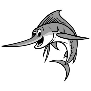 Swordfish Cartoon Illustration