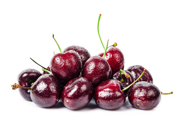 Cherries isolated on white