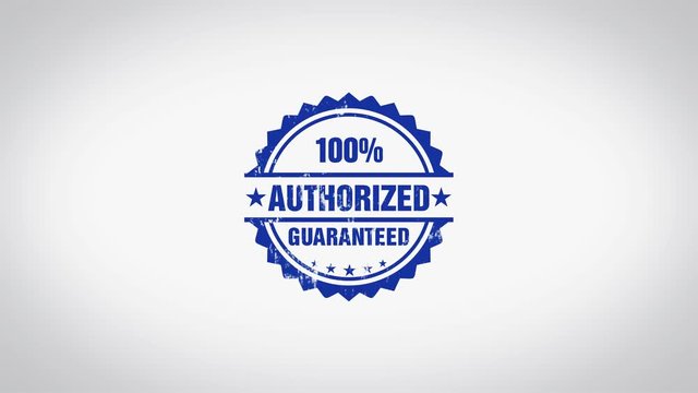 "Authorized" 3D Animated Round Wooden Stamp Animation
