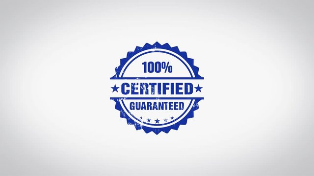 "Certified" 3D Animated Round Wooden Stamp Animation
