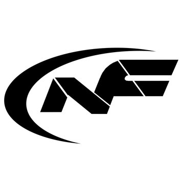 Vector initial letter NF logo icon black color design template