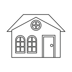 house family architectural suburban outline vector illustration eps 10