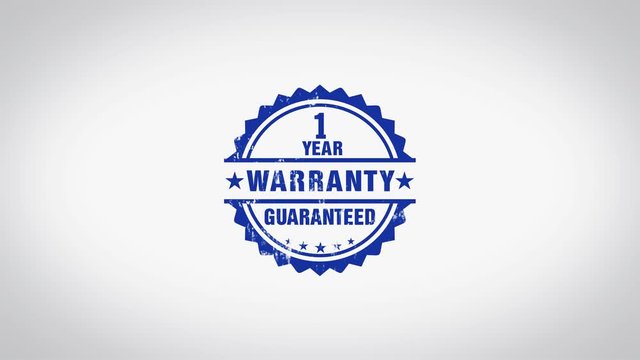 "Warranty" 3D Animated Round Wooden Stamp Animation
