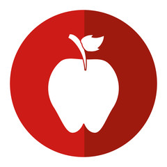 sweet red apple vitamin nature shadow vector illustration eps 10