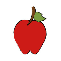 drawing sweet red apple vitamin nature vector illustration eps 10