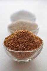 Alternative sweeteners and sugar substitutes - coconut bud sugar, xylitol, cane sugar, maple syrup...