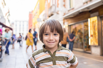 Cute boy in the city