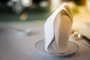 Napkin and fork wig, put on the table.