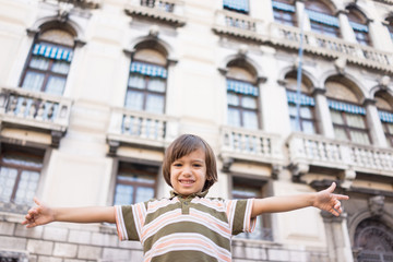 Cute boy in the city