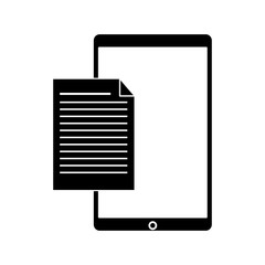 silhouette mobile phone document file paper digital vector illustration eps 10