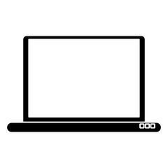 silhouette laptop technology electronic device vector illustration eps 10