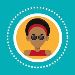 character hipster man sunglasses rings social media vector illustration eps 10